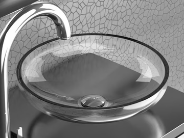 AQUA - Countertop round crystal washbasin by Glass Design - view 2